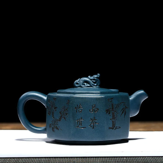 Teapot Wholesale Republic of China Green Walking Tall Purple Clay Teapot Tea Set Handmade Pot One Piece Dropshipping Factory Dir
