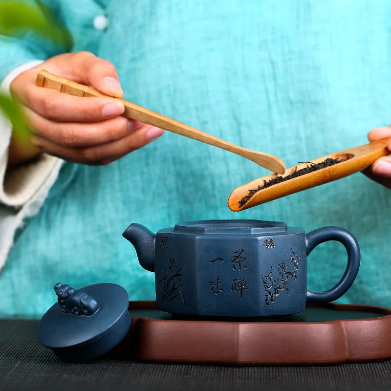 Teapot Wholesale Republic of China Green Walking Tall Purple Clay Teapot Tea Set Handmade Pot One Piece Dropshipping Factory Dir