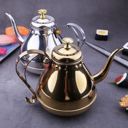 Teapot with Tea Filter 304 Stainless Steel Coffee Tea Pot Water Kettle Induction Cooker Stove Universal Kitchen Tool