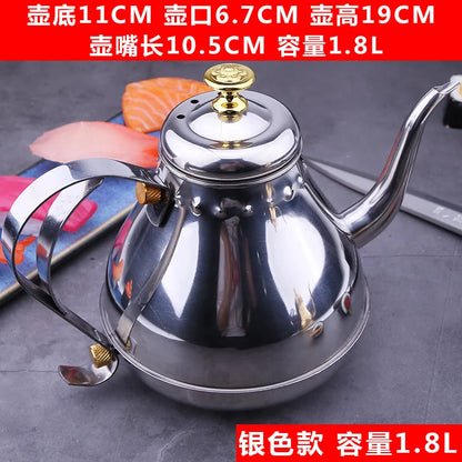 Teapot with Tea Filter 304 Stainless Steel Coffee Tea Pot Water Kettle Induction Cooker Stove Universal Kitchen Tool