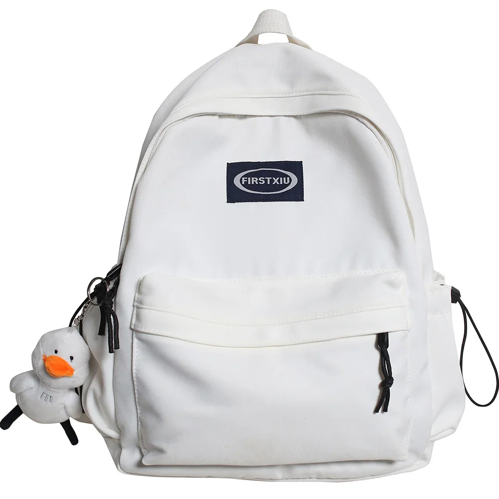 Teenage Girl Green School Bag Small Cute Lady Backpack Waterproof Nylon Female Kawaii Bag College Student Women Backpack Fashion