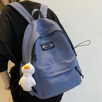 Teenage Girl Green School Bag Small Cute Lady Backpack Waterproof Nylon Female Kawaii Bag College Student Women Backpack Fashion