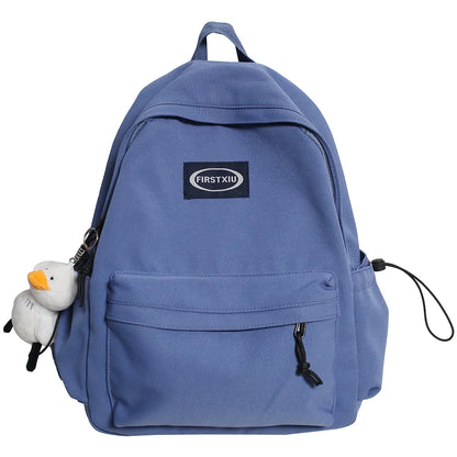 Teenage Girl Green School Bag Small Cute Lady Backpack Waterproof Nylon Female Kawaii Bag College Student Women Backpack Fashion