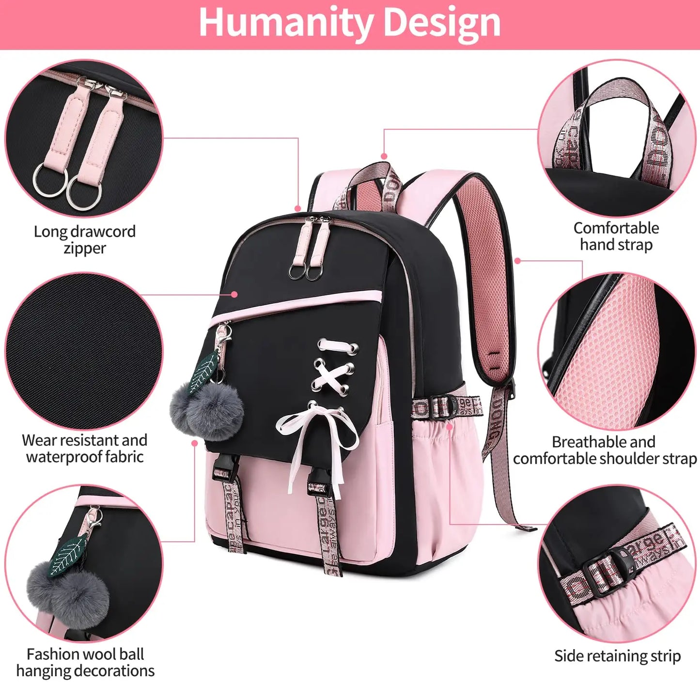 Teenage Girls Bookbag School Backpack Children Casual Daypack Schoolbag for Teens