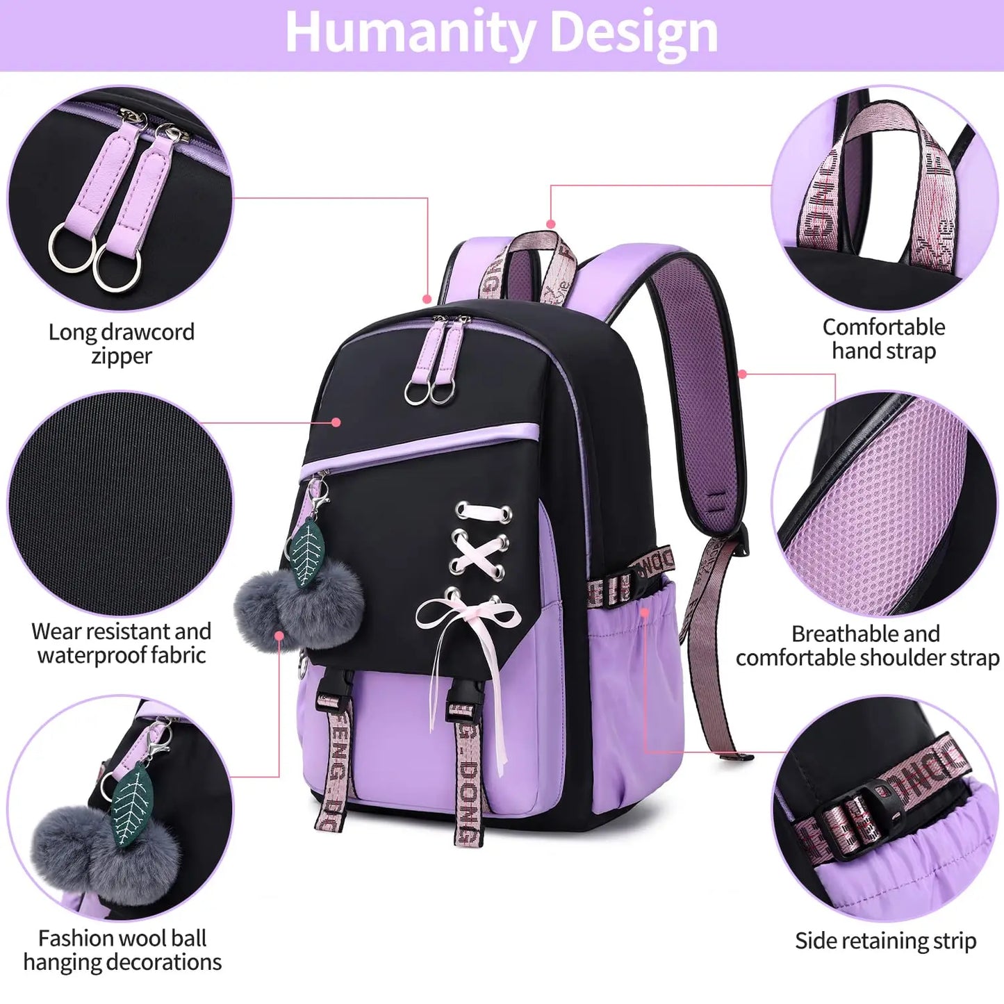 Teenage Girls Bookbag School Backpack Children Casual Daypack Schoolbag for Teens