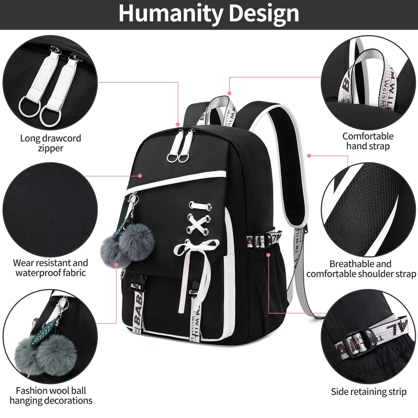 Teenage Girls Bookbag School Backpack Children Casual Daypack Schoolbag for Teens