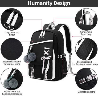 Teenage Girls Bookbag School Backpack Children Casual Daypack Schoolbag for Teens