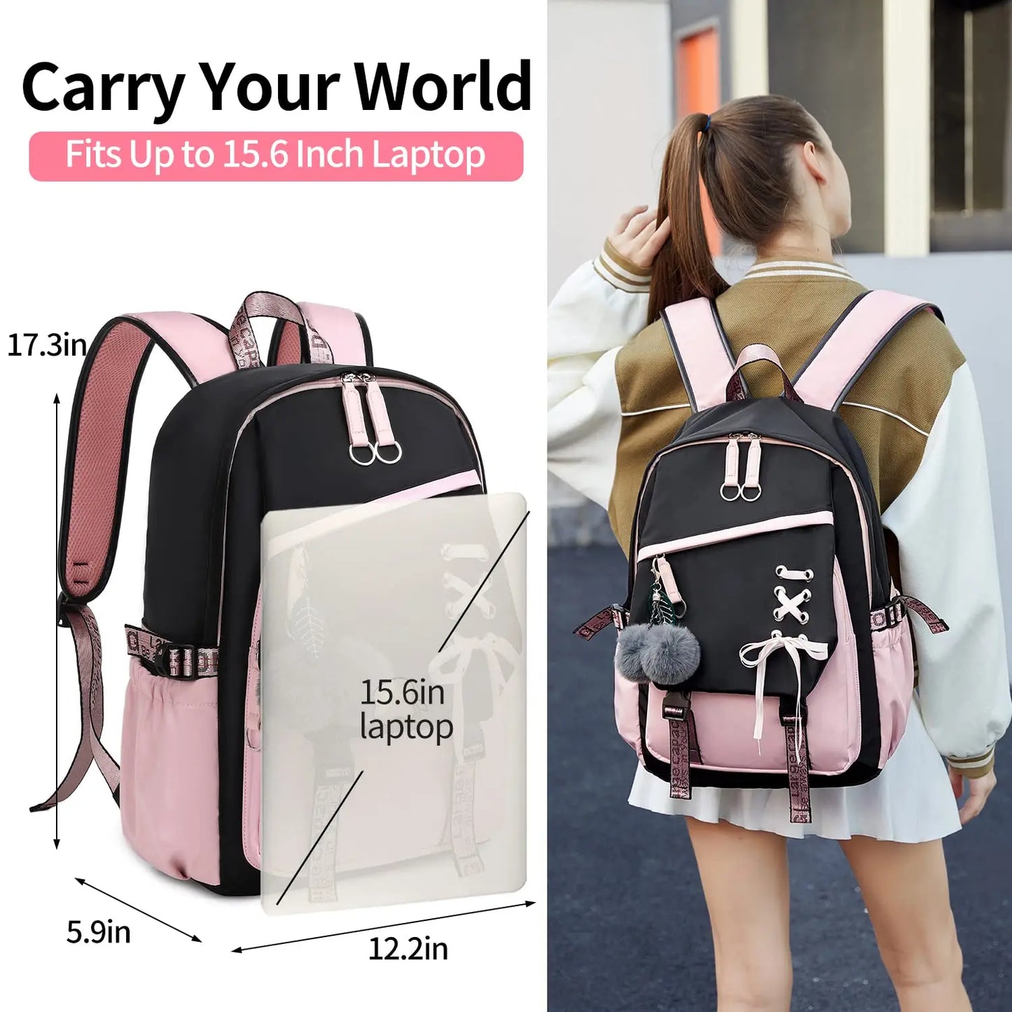 Teenage Girls Bookbag School Backpack Children Casual Daypack Schoolbag for Teens