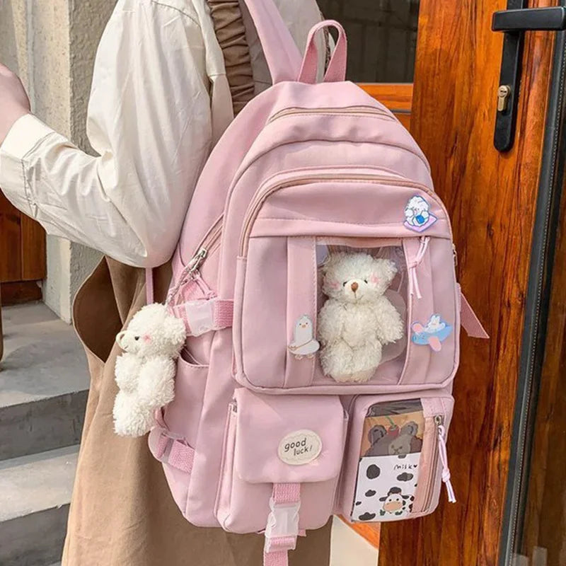 Teenagers Backpacks For Girls School Women Multipocket Bag Large Capacity Backpack Mochila Feminina Kawaii Bags