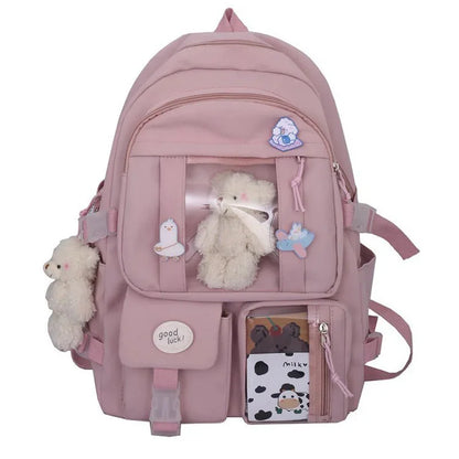 Teenagers Backpacks For Girls School Women Multipocket Bag Large Capacity Backpack Mochila Feminina Kawaii Bags