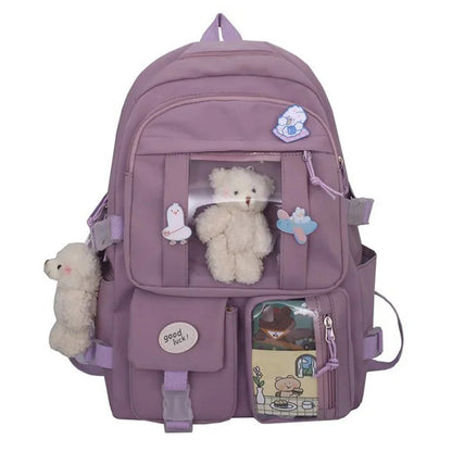 Teenagers Backpacks For Girls School Women Multipocket Bag Large Capacity Backpack Mochila Feminina Kawaii Bags