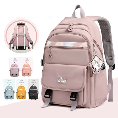 Teenagers Bags for Girls Junior High School Students Backpacks Women Kawaii Bag Kids Knapsack Solid Bookbag Lady Packsack