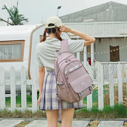 Teenagers Bags for Girls Junior High School Students Backpacks Women Kawaii Bag Kids Knapsack Solid Bookbag Lady Packsack