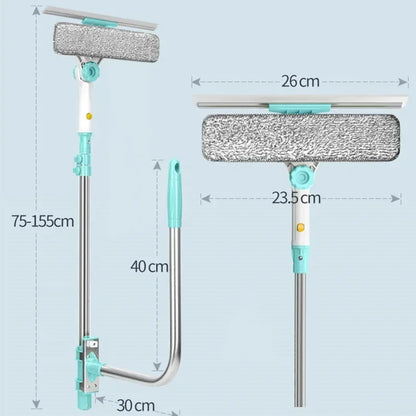 Telescopic Window Glass Cleaner Microfiber Head Rags High-rise Building Wipers Dust Mud Cleaning Glass Scraper Spin Scrubber