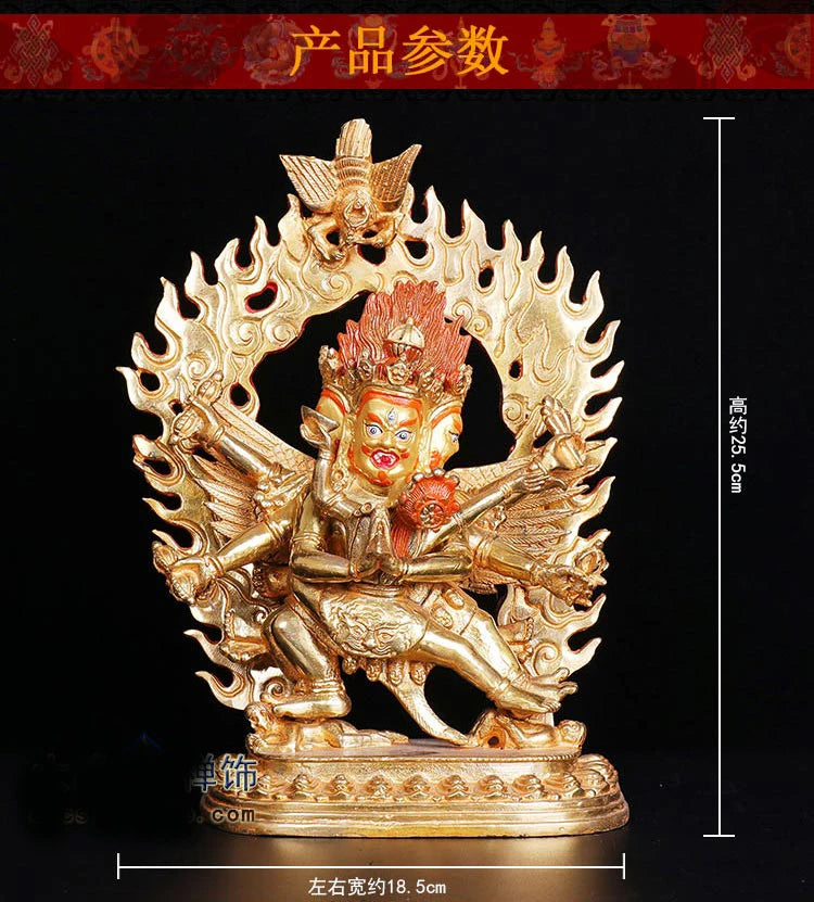 Temple 25cm large# GOOD Buddha # bless family home efficacious Protection Buddhist Ba Jin just vajra Buddha gilding statue