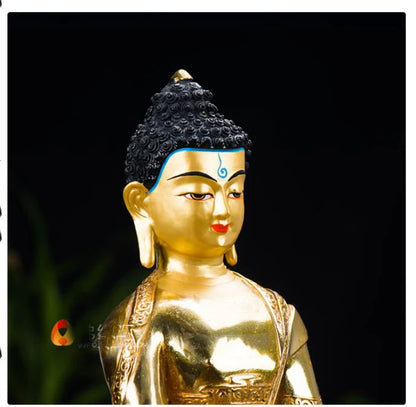 Temple 30CM large# GOOD Buddha # bless family home efficacious Protection Buddhist Pharmacist Buddha gilding Buddha statue