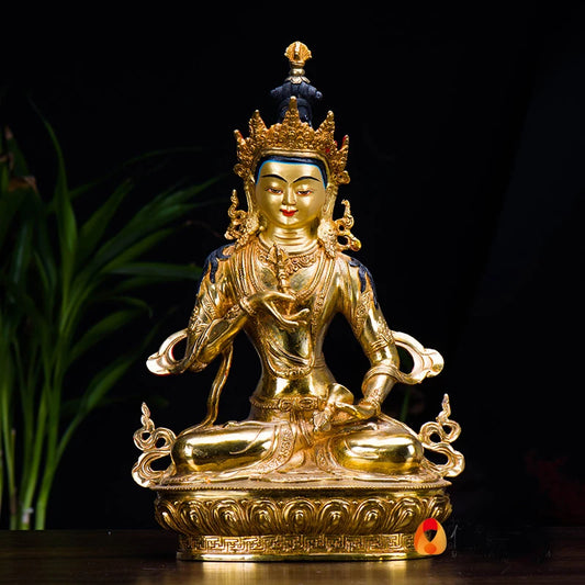 Temple 30CM large# GOOD Buddha # bless family home efficacious Protection Buddhist Vajrasattva Vajradhara gilding Buddha statue