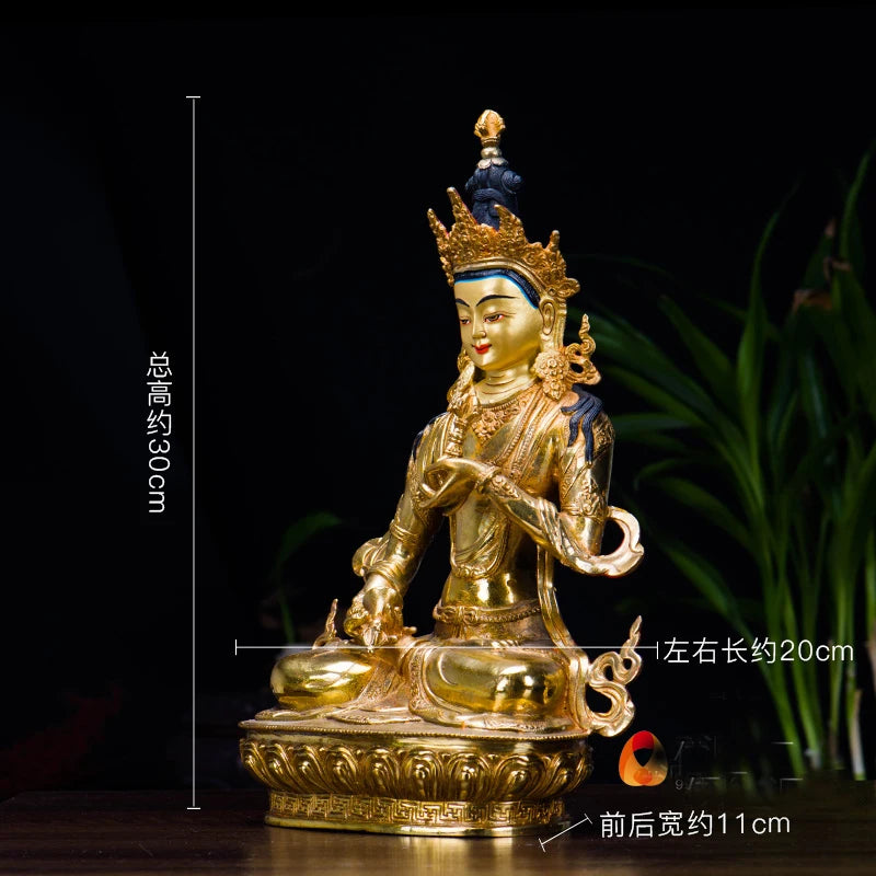 Temple 30CM large# GOOD Buddha # bless family home efficacious Protection Buddhist Vajrasattva Vajradhara gilding Buddha statue