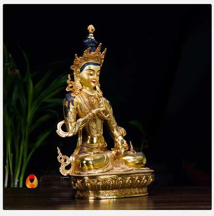 Temple 30CM large# GOOD Buddha # bless family home efficacious Protection Buddhist Vajrasattva Vajradhara gilding Buddha statue