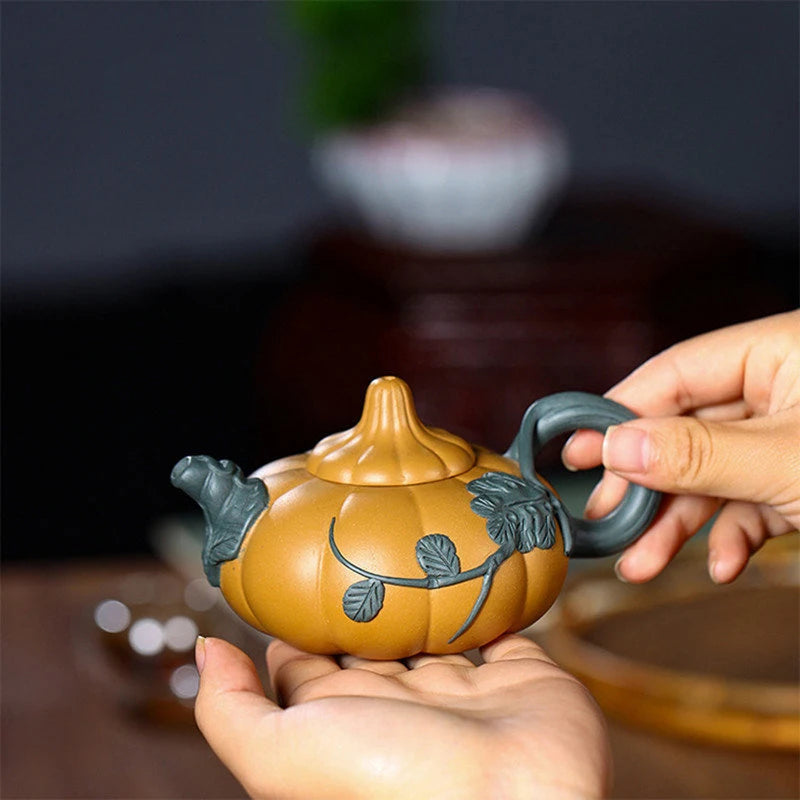 Tetera China Yixing de arcilla tetera creativa de de calabaza, filtro hecho a mano, Infusor de té, mineral crudo, Zisha, 180ml