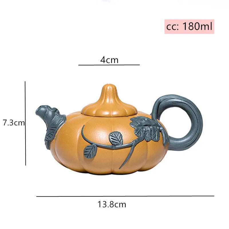 Tetera China Yixing de arcilla tetera creativa de de calabaza, filtro hecho a mano, Infusor de té, mineral crudo, Zisha, 180ml