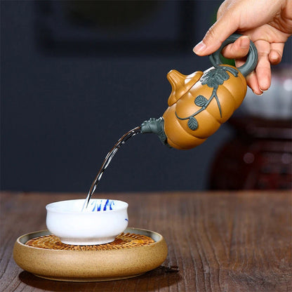Tetera China Yixing de arcilla tetera creativa de de calabaza, filtro hecho a mano, Infusor de té, mineral crudo, Zisha, 180ml