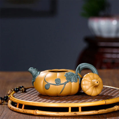 Tetera China Yixing de arcilla tetera creativa de de calabaza, filtro hecho a mano, Infusor de té, mineral crudo, Zisha, 180ml