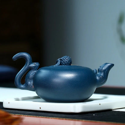 Tetera China de arcilla tetera de belleza, mineral crudo, barro Azure, té hecho a mano, Guanyin, regalos Ceremonia de té, 240ml