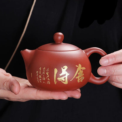 Tetera clásica de arcilla púrpura Yixing, de té con filtro de de bola de barro Zhu mano, belleza juegos de té Zisha, 180ml