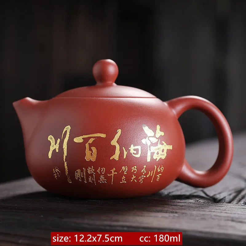 Tetera clásica de arcilla púrpura Yixing, de té con filtro de de bola de barro Zhu mano, belleza juegos de té Zisha, 180ml