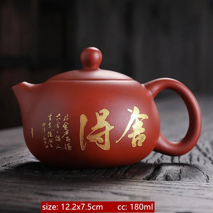 Tetera clásica de arcilla púrpura Yixing, de té con filtro de de bola de barro Zhu mano, belleza juegos de té Zisha, 180ml