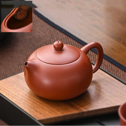 Tetera de arcilla púrpura Yixing hecha a mano, tetera de belleza Zhu Mud Xishi, filtro de bola Zisha, fabricante de té chino