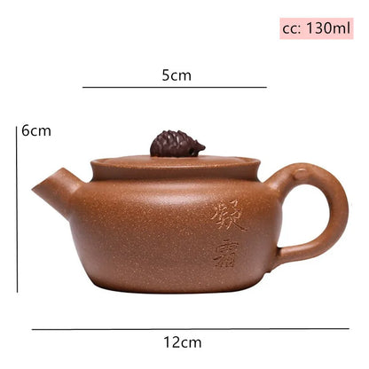 Tetera de arcilla púrpura, tetera belleza hecha a mano con filtro de agujero de bola, Infusor de té, Zisha mineral crudo, 130ml