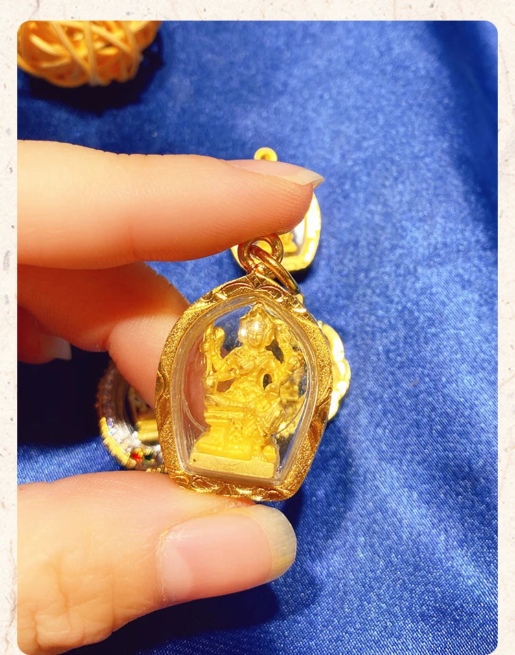 Thailand Temple Efficacious four-faced Buddha Pendant Amulet bless safety good luck Recruit wealth all-powerful talisman
