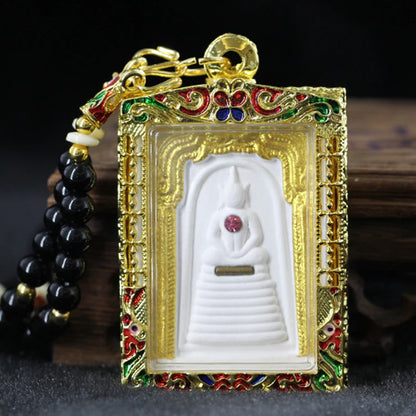 Thailand Tibet efficacious Chantiver CHONG DI Buddha gold foil Amulet Pendant Protect safety ward off evil spirits avoid danger