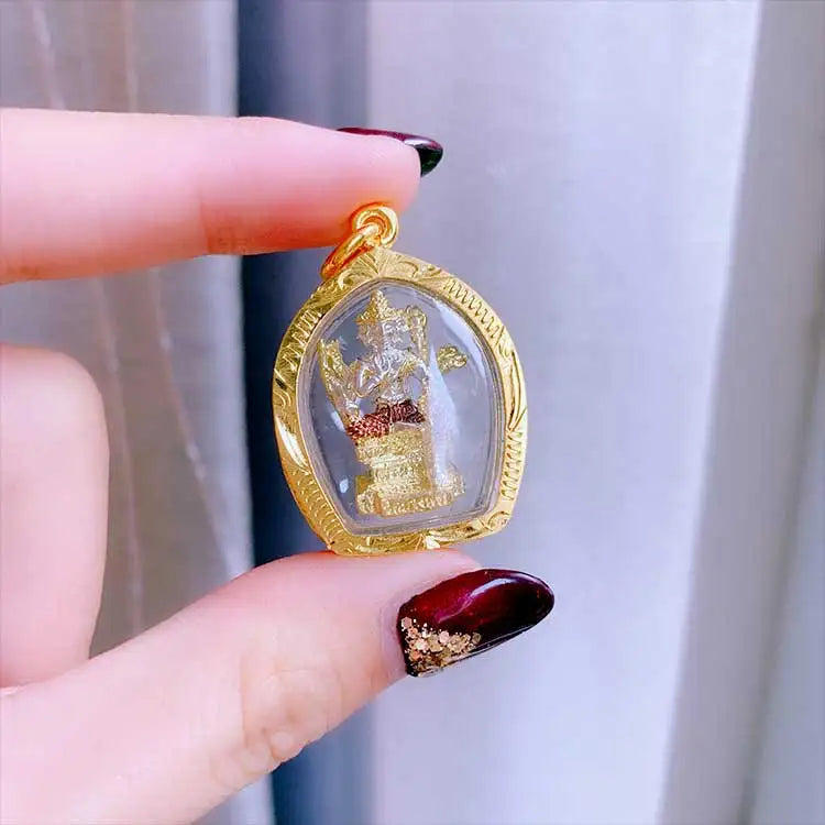 Thailand four-faced Buddha God figure Amulet bring fortune GOOD LUCK health safe Effective protection Buddha card Pendant