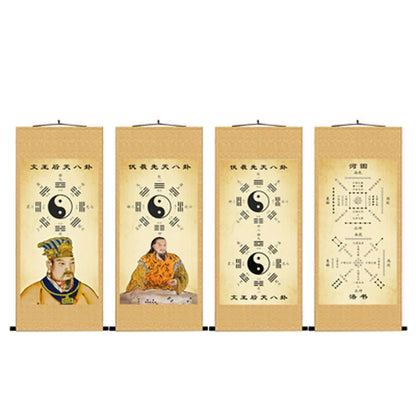 The Book of Changes the Eight Diagrams Ba Gua Chinese Art Wall Scroll Wall Hanging Painting Scroll