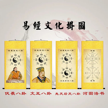 The Book of Changes the Eight Diagrams Ba Gua Chinese Art Wall Scroll Wall Hanging Painting Scroll