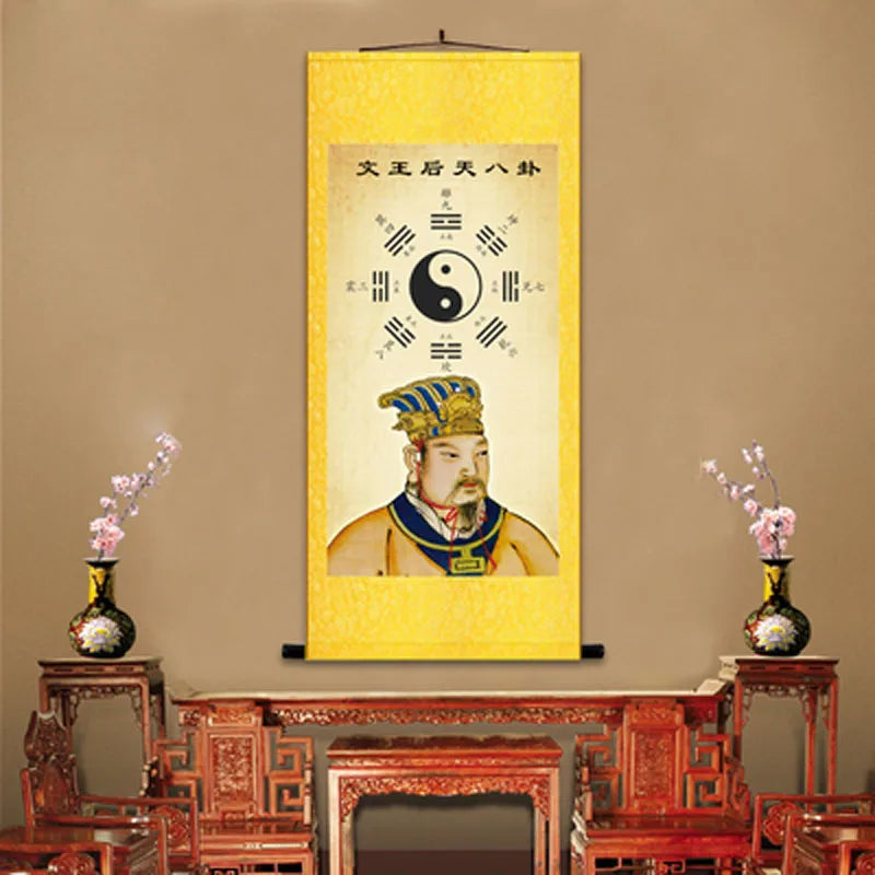 The Book of Changes the Eight Diagrams Ba Gua Chinese Art Wall Scroll Wall Hanging Painting Scroll