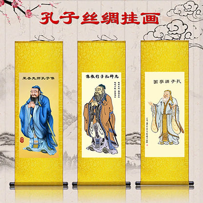 The Confucianists Figurepainting Confucius Inspirational Study Painting Wall Art Hanging Scroll Living Room Corridor Decoration