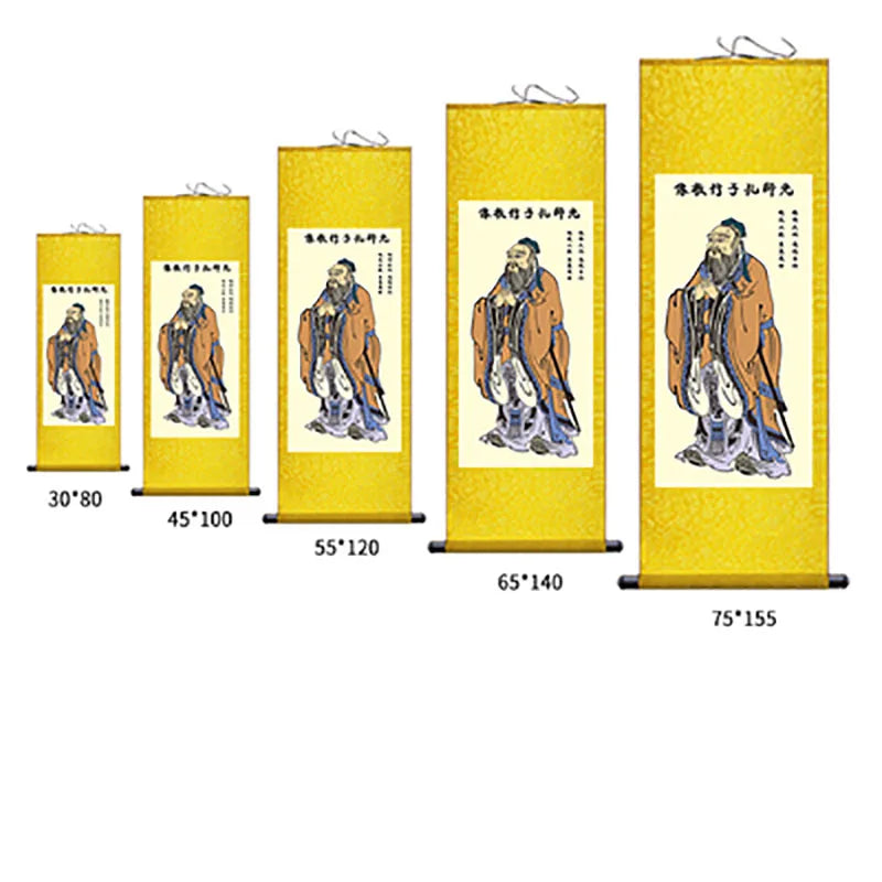 The Confucianists Figurepainting Confucius Inspirational Study Painting Wall Art Hanging Scroll Living Room Corridor Decoration