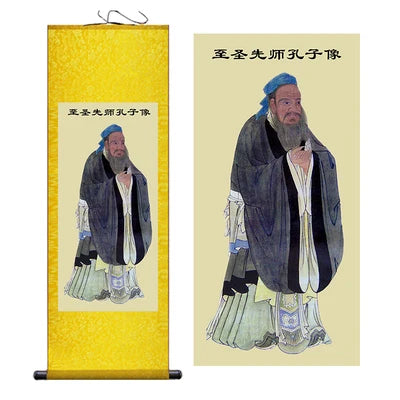 The Confucianists Figurepainting Confucius Inspirational Study Painting Wall Art Hanging Scroll Living Room Corridor Decoration