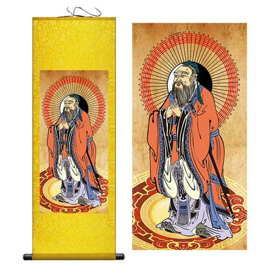 The Confucianists Figurepainting Confucius Inspirational Study Painting Wall Art Hanging Scroll Living Room Corridor Decoration