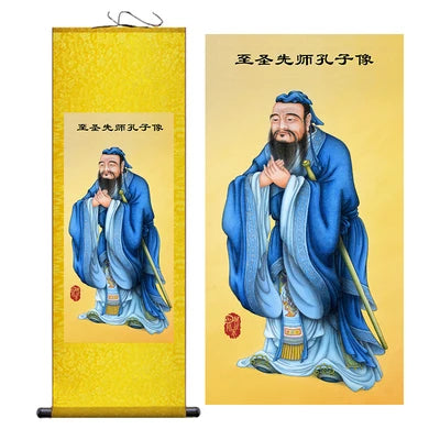 The Confucianists Figurepainting Confucius Inspirational Study Painting Wall Art Hanging Scroll Living Room Corridor Decoration