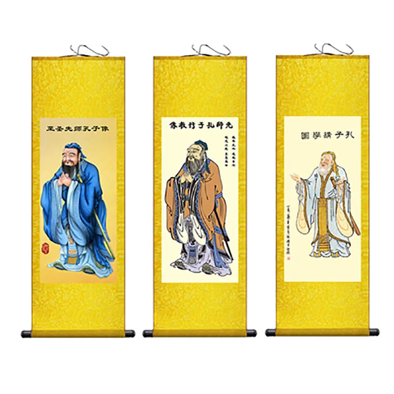 The Confucianists Figurepainting Confucius Inspirational Study Painting Wall Art Hanging Scroll Living Room Corridor Decoration