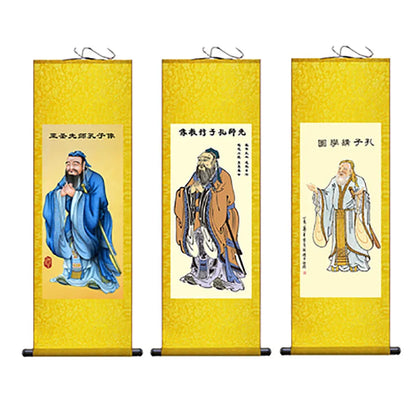 The Confucianists Figurepainting Confucius Inspirational Study Painting Wall Art Hanging Scroll Living Room Corridor Decoration