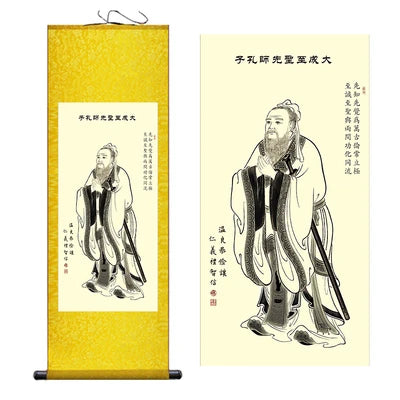 The Confucianists Figurepainting Confucius Inspirational Study Painting Wall Art Hanging Scroll Living Room Corridor Decoration