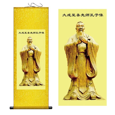 The Confucianists Figurepainting Confucius Inspirational Study Painting Wall Art Hanging Scroll Living Room Corridor Decoration