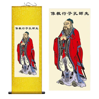 The Confucianists Figurepainting Confucius Inspirational Study Painting Wall Art Hanging Scroll Living Room Corridor Decoration