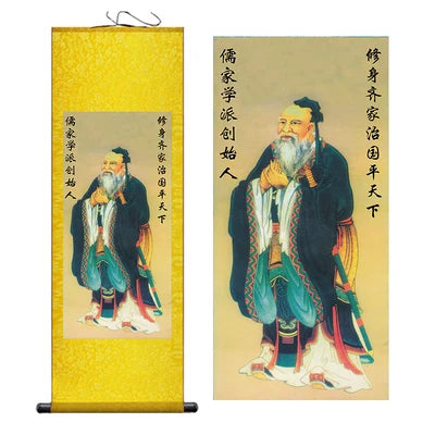 The Confucianists Figurepainting Confucius Inspirational Study Painting Wall Art Hanging Scroll Living Room Corridor Decoration